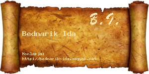 Bednarik Ida névjegykártya