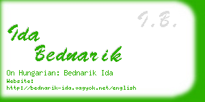 ida bednarik business card